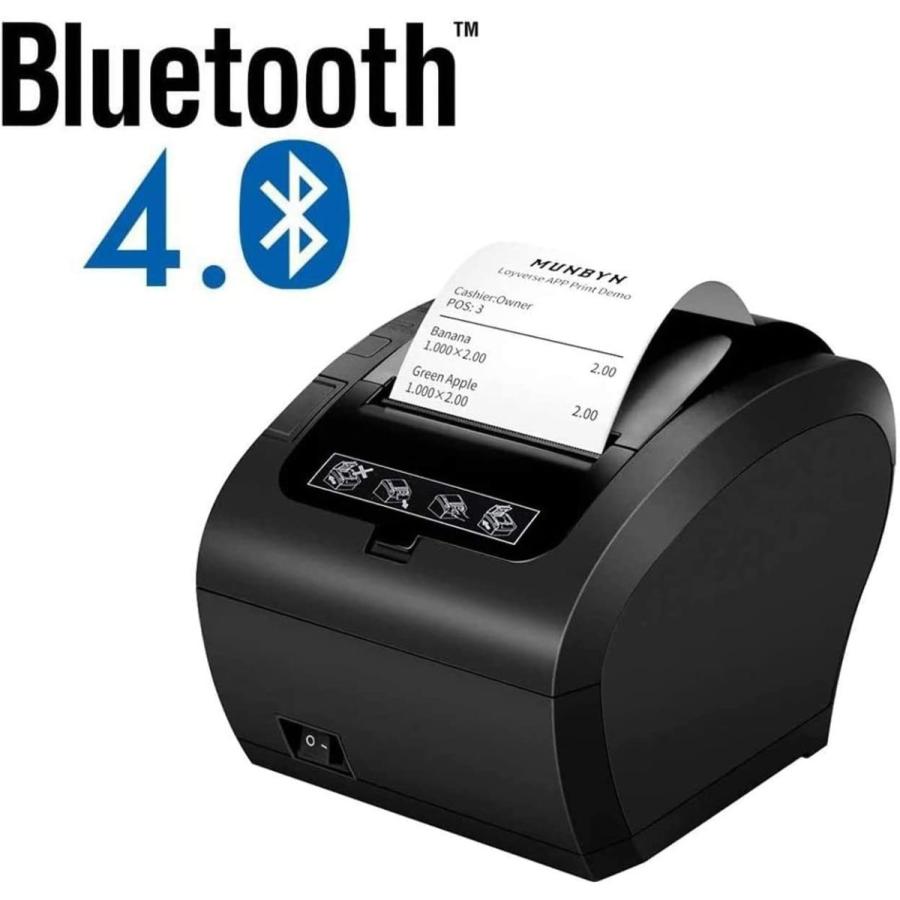 80mm サーマルプリンター MUNBYN Bluetooth レシートチケット