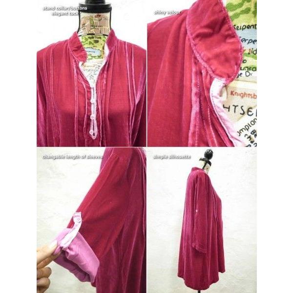 CP SHADES USA　ボタン付きベロアプルオーバーチュニック　レッド |  | 02