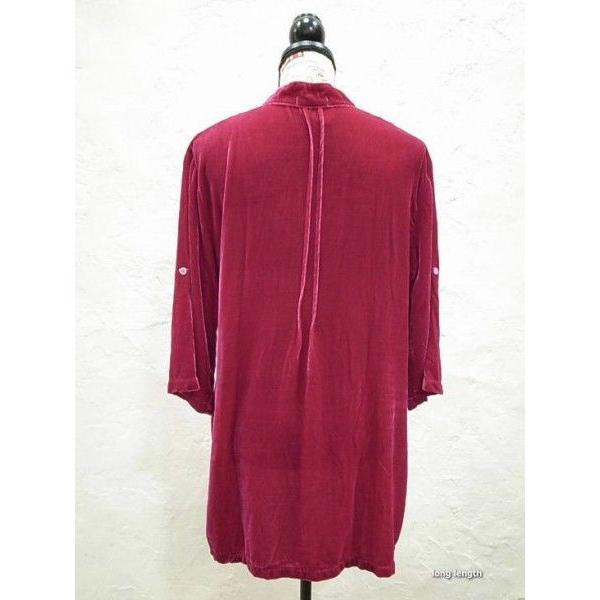 CP SHADES USA　ボタン付きベロアプルオーバーチュニック　レッド |  | 03