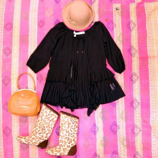 EYE DOLL from L.A  AMENTU TUNIC シフォンピンタックブラウス ブラック |  | 05