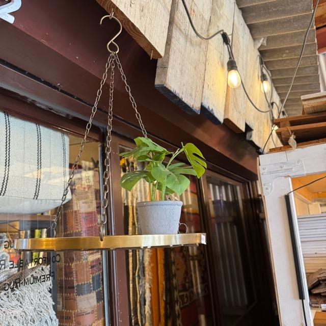 アイアン ハンギングハンガーラウンド　アンティークゴールド　ハンドメイド　手作り　庭　ガーデン　ガーデニング　植物　ドライフラワー |  | 01