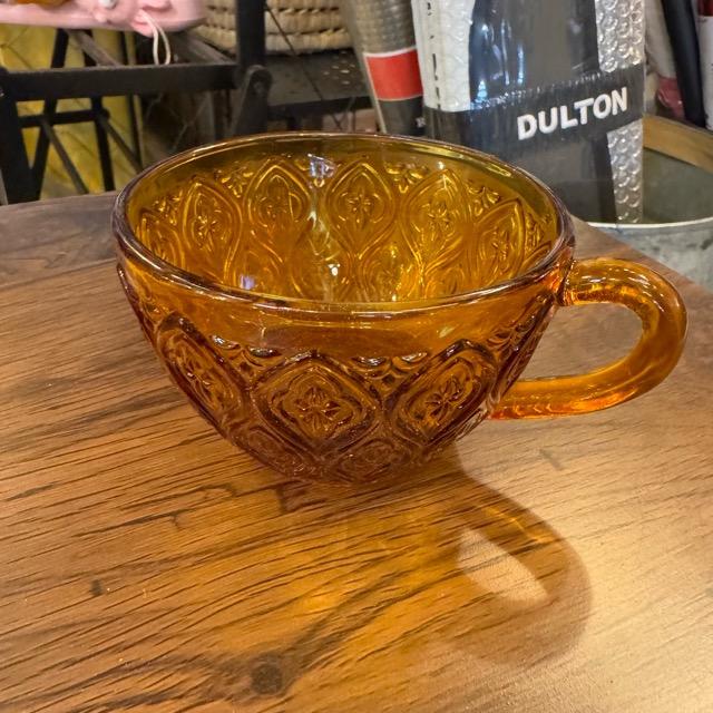 ガラス カップ & ソーサー フィオーレ アンバー ソーダガラス