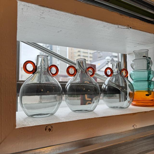 カラーガラスベース　スモークグレー　フラワーベース　ガラススタンドベース　花瓶　1輪挿し　花　リビング　ベランダ　ガーデニング　球状　 |  | 07