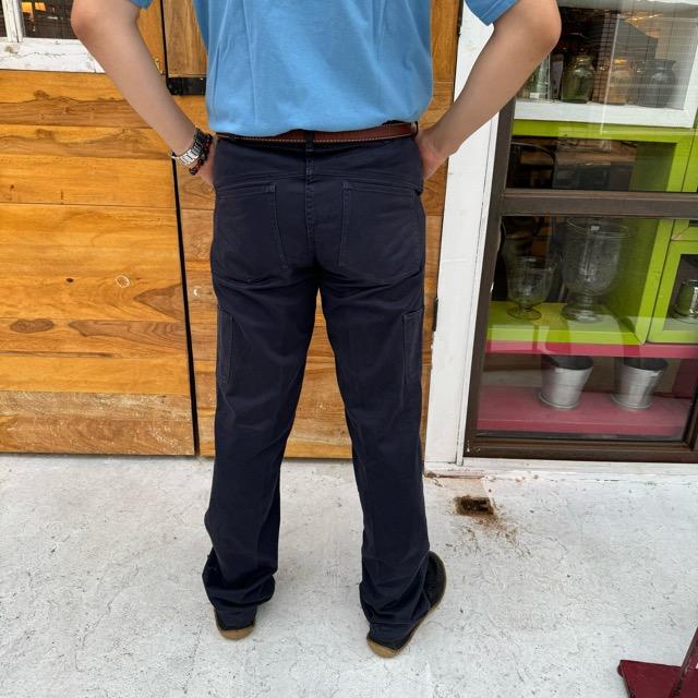 フランス ユーティリティーワークパンツ ネイビー ファッション メンズ 