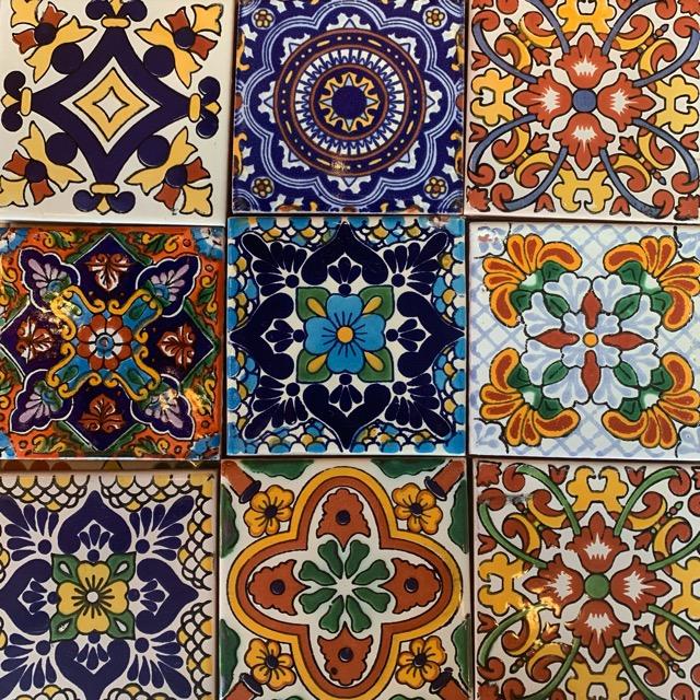 メキシコタイル 紅陽 10cm コースター 鍋敷き DIY モザイクタイル 柄