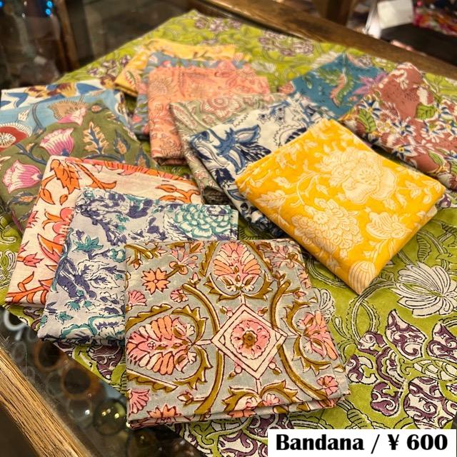 TOPANGA accessory　Rapid Woodblock Print Bandana 　5Type　ラピド木版プリントバンダナ  ５タイプ バンダナ　かわいい | 
