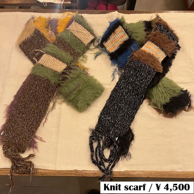 TOPANGA Accessory　Fur＆Knitted　Slim　Muffler　２Color　　ファー　スリムマフラー　マフラー | 
