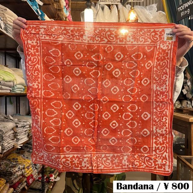 TOPANGA accessory BagruPrint　bandana　E　バグループリント　バンダナ　インド　 | 
