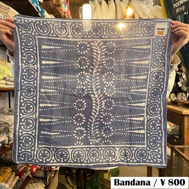 TOPANGA accessory BagruPrint　bandana　G　バグループリント　バンダナ　インド　 | 