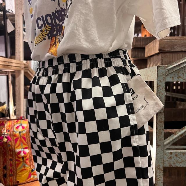 Topanga Lady's  ブロックチェックストレートパンツ　ブラック×ホワイト　Mサイズ　Lサイズ　ファッション　レディース　ボトムス　チェック柄 | ICHI | 03