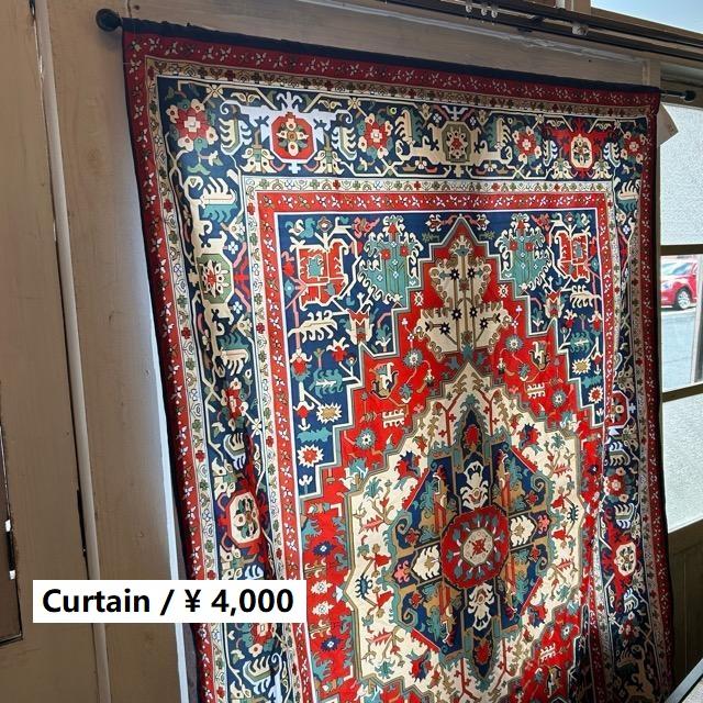 TOPANGA Fabric カラフルボヘミアンカーテン 105×150cm 腰高窓　アンティーク　シャビーシック　シアーカーテン　カントリー　カーテンポール | 