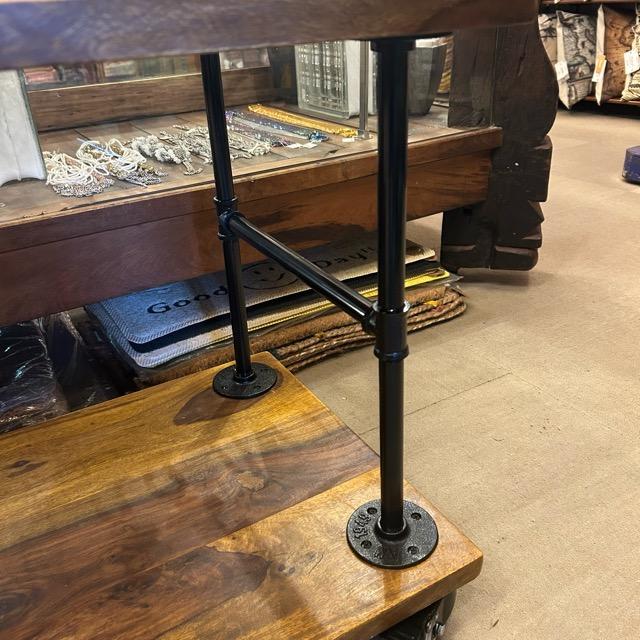 TOPANGA Furniture シーシャムウッド&アイアンパイプ キャスター付き2