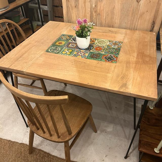 東谷　マンゴーウッド　ダイニングテーブル TOPANGA Funiture マンゴーウッド×メキシコタラベラタイル