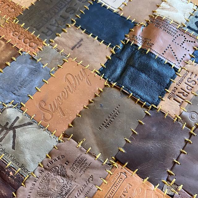 TOPANGA Homefurnishing　デニムレザーパッチラグマット　ブラウンカラー　50×80cm　玄関マット　ラグマット　本革　牛革 |  | 04