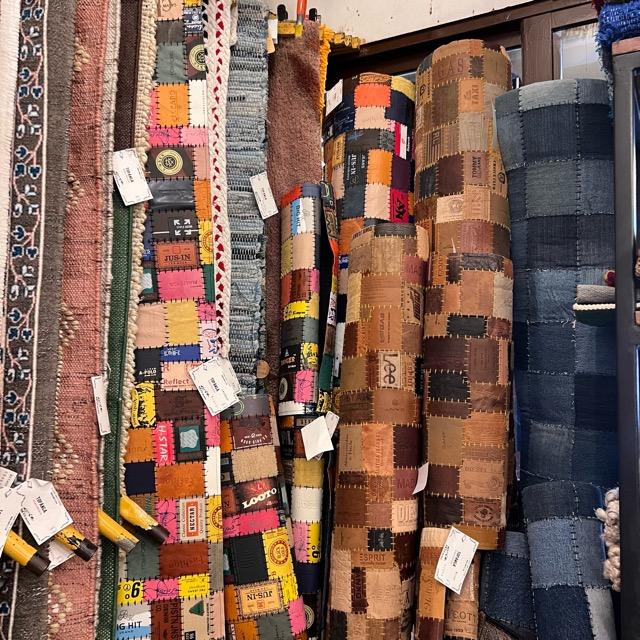 TOPANGA Homefurnishing　デニムレザーパッチラグマット　ブラウンカラー　50×80cm　玄関マット　ラグマット　本革　牛革 |  | 06