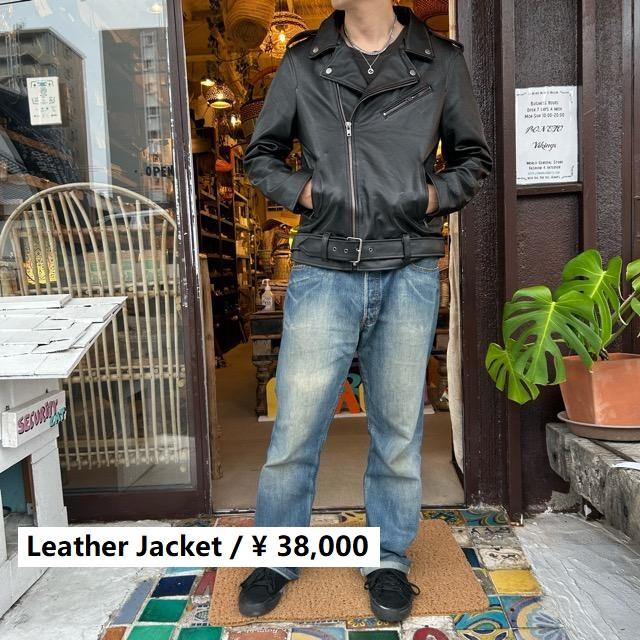 TOPANGA Men's ダブルライダースレザージャケット L XL XXL ベルト付き