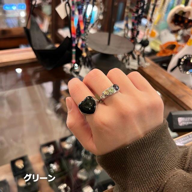 TOPANGA Jewelry 　クリスタルリング　全3色　グリーン　ブルー　ピンク｜abracadabra｜02