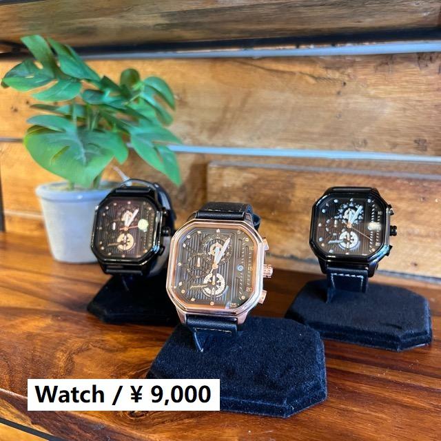 スタート＆ストップスクエアウォッチ 全3色 ファッション アクセサリー