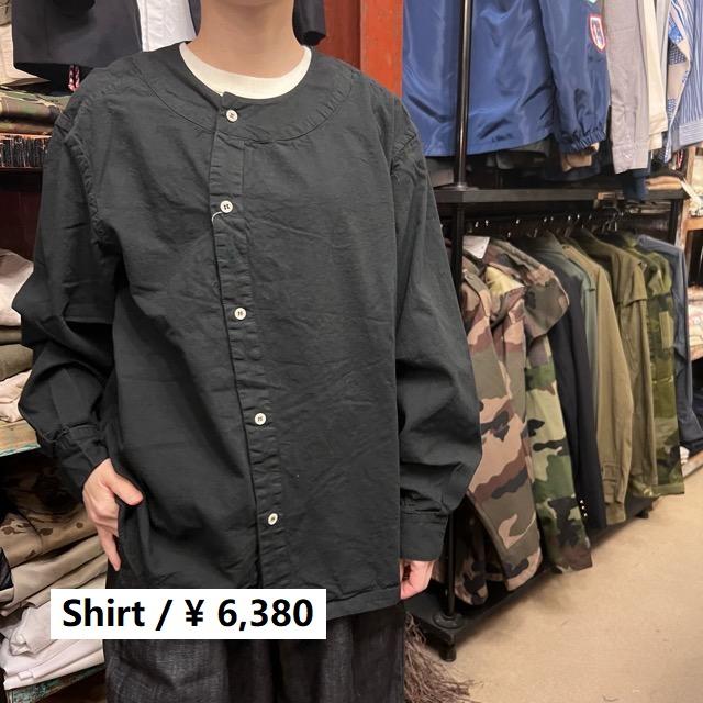 フランスタイプ ファーマーズシャツ ブラック L/S ファッション ユニ