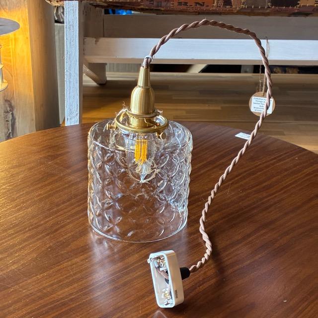 Brass socket glass shade pendant lamp Flower ブラスソケットガラスペンダントランプ フラワー 真鍮 ライト 照明 アクセントランプの画像