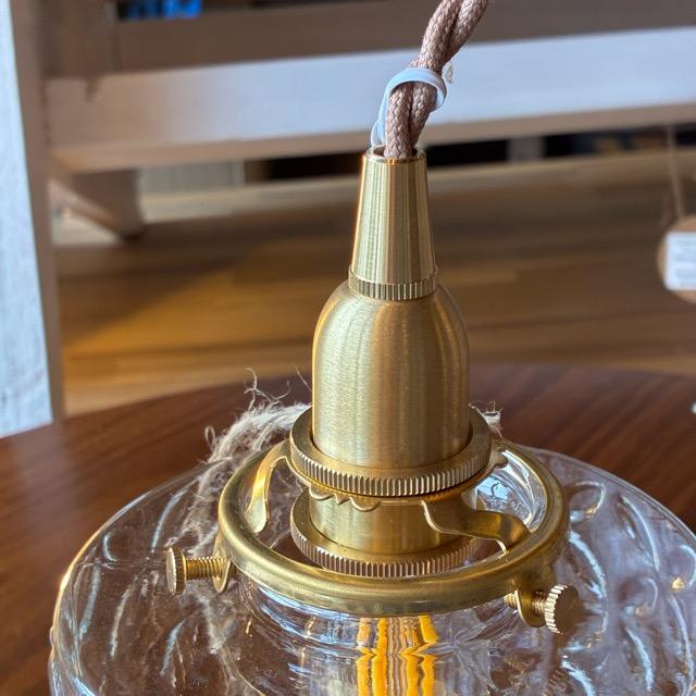 Brass socket glass shade pendant lamp Flower ブラスソケットガラスペンダントランプ フラワー 真鍮 ライト 照明 アクセントランプの画像