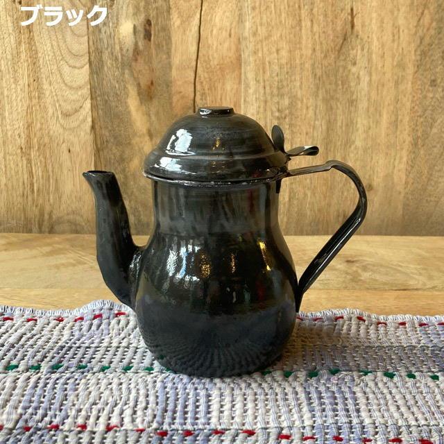 パキスタンホーローチャイポット 全6色 ホワイト イエロー