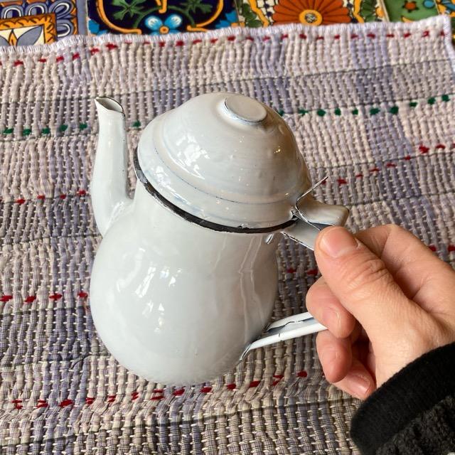 パキスタンホーローチャイポット 全6色 ホワイト イエロー