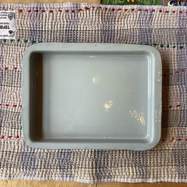 パキスタンホーロー レクタングルトレー 全3色 グレー レッド ブラック