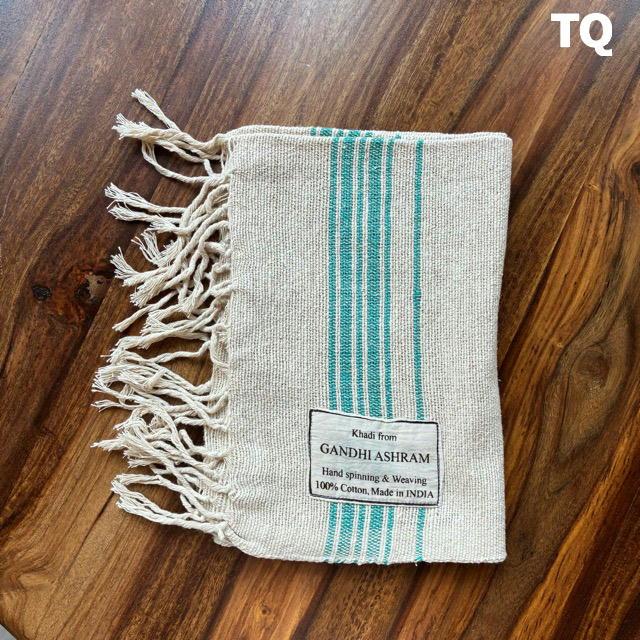 インド　ガンディーアシュラムカディ　ナチュラルカラーラインマルチクロス　50×73cm　全5種　ターコイズ　オレンジ　ブルー　ワイン　グリーン　マット |  | 03