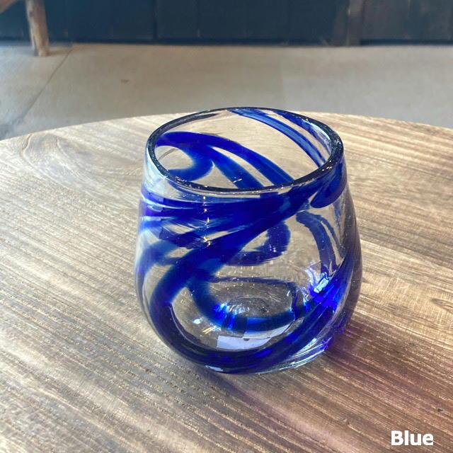 メキシコ スパイラルファットロックグラス 全3色 グリーン