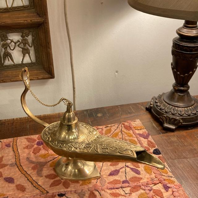インド　真鍮製のアラジンランプ　魔法のランプ　オイルランプ　真鍮製　オブジェ　香立て｜abracadabra｜09
