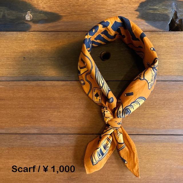 TOPANGA accessory ワンウォッシュコットンバンダナ　WILD WEST オレンジ | 