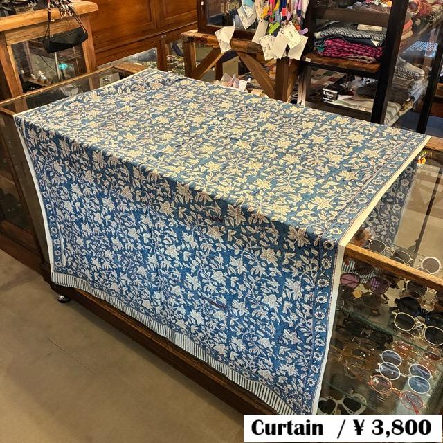 TOPANGA Homefurnishing India Block print curtain Blue D 110×180cm | 