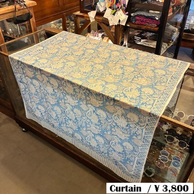 TOPANGA Homefurnishing India Block print curtain Blue F 110×180cm | 