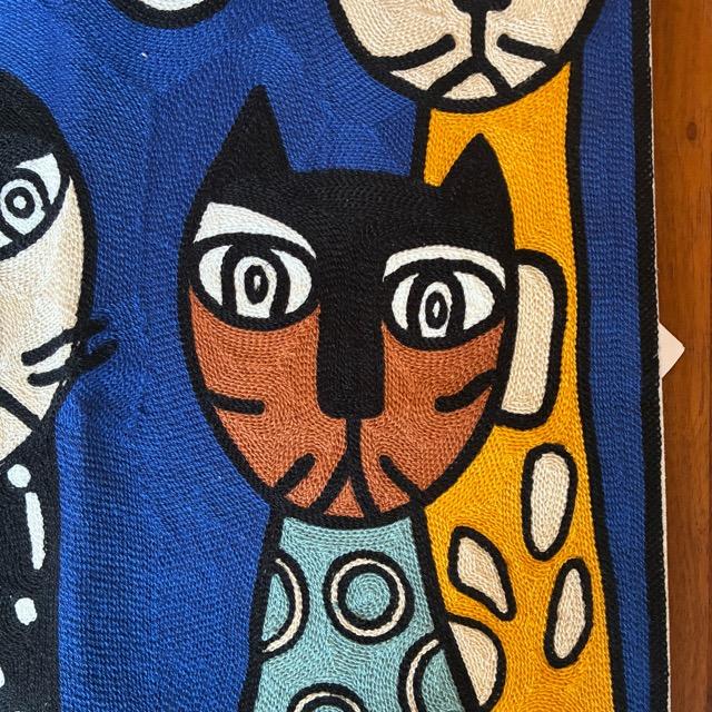 TOPANGA Homefurnishing Cat Embroidery Cushion Cover　45×45cm　B |  | 02