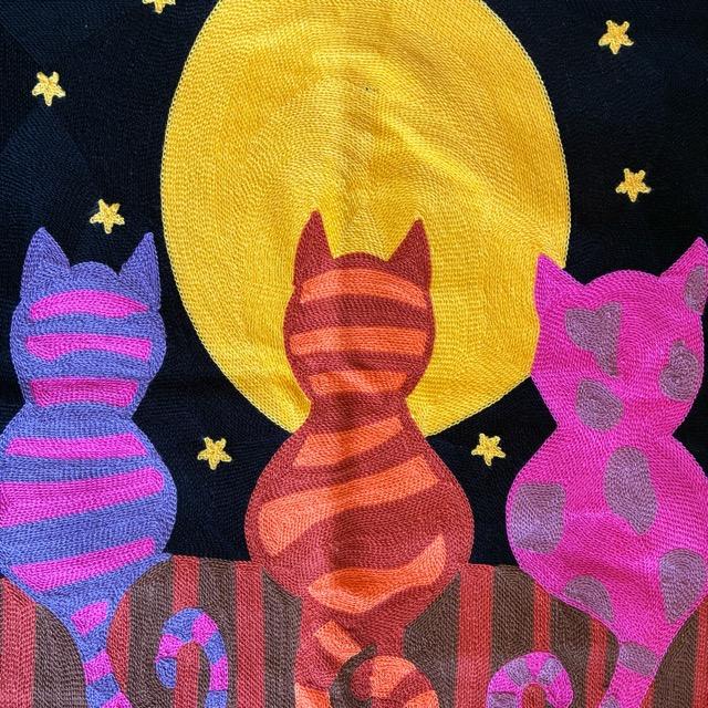 TOPANGA Homefurnishing Cat Embroidery Cushion Cover　45×45cm　D |  | 02