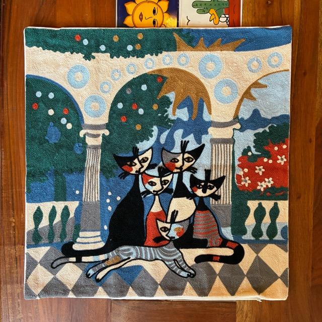 TOPANGA Homefurnishing Cat Embroidery Cushion Cover　45×45cm　F |  | 01