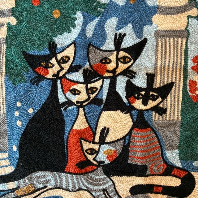 TOPANGA Homefurnishing Cat Embroidery Cushion Cover　45×45cm　F |  | 02
