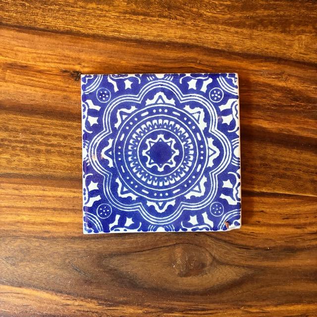 メキシコ タラベラタイル 蒼海 ブルー コースター 鍋敷き DIY 柄タイル