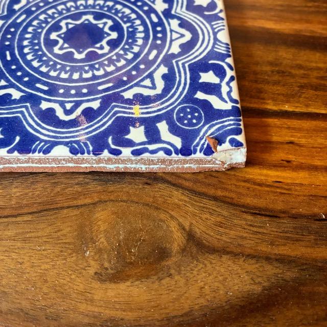 メキシコ タラベラタイル 蒼海 ブルー コースター 鍋敷き DIY 柄タイル