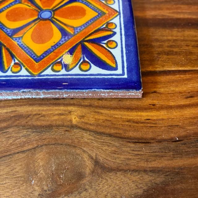メキシコ タラベラタイル 彩鳥 オレンジ コースター 鍋敷き DIY 柄