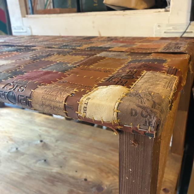 TOPANGA　Furniture　Old Wood＆Leather Patchwork 3-Tier Shelf【店頭受取専用商品】 |  | 02