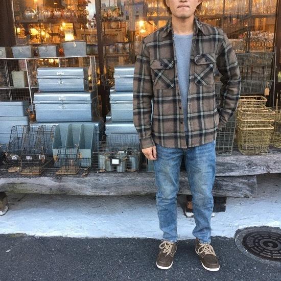 TOPANGA Men's フランネルチェックシャツジャケット カーキ : 輸入雑貨
