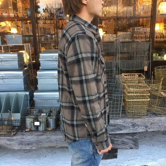 TOPANGA Men's フランネルチェックシャツジャケット カーキ : 輸入雑貨