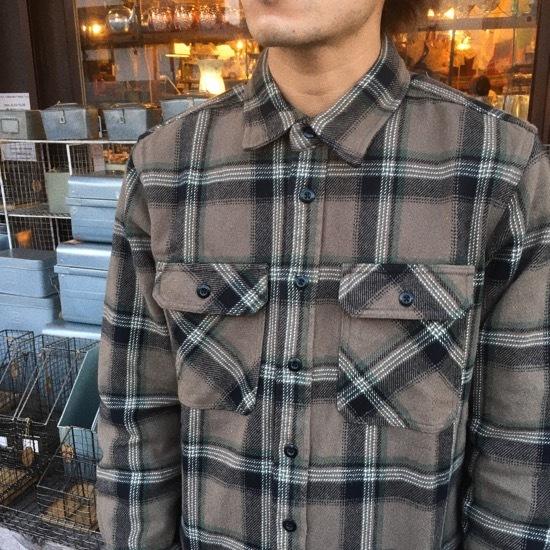 TOPANGA Men's フランネルチェックシャツジャケット カーキ : 輸入雑貨