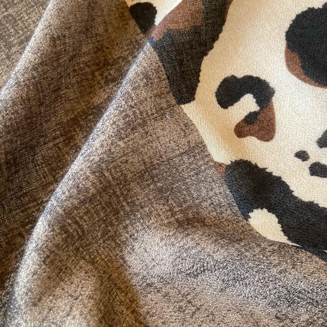 TOPANGA Accessory　スムースビッグストール　モダンレオパード　ブルー　ショール　マフラー　大判ストール　羽織　薄手　フリンジ　冷房対策 |  | 04