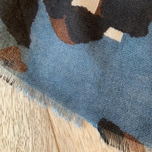 TOPANGA Accessory　スムースビッグストール　モダンレオパード　ブルー　ショール　マフラー　大判ストール　羽織　薄手　フリンジ　冷房対策 |  | 05