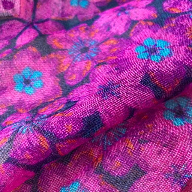 TOPANGA Accessory　スムースタッセルビッグストール　Vintage Flower　パープル　スカーフ　ショール　マフラー　大判ストール　羽織　フリンジ　冷房対策 |  | 04