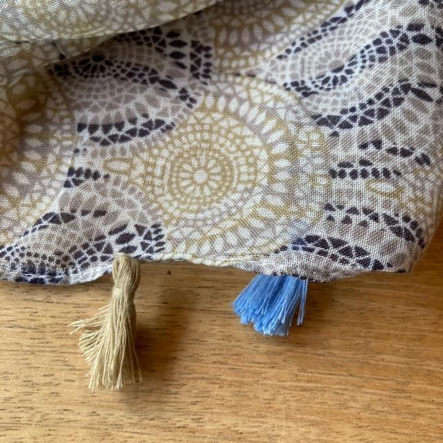 TOPANGA Accessory　スムースタッセルビッグストール　Crochet Lace　ベージュ　スカーフ　ショール　マフラー　大判ストール　羽織　薄手　フリンジ　冷房対策 |  | 03