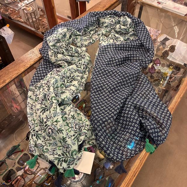 TOPANGA Accessory　スムースタッセルビッグストール 全3種　グリーン　ブルー　スカーフ　ショール　マフラー　大判ストール　羽織　薄手　フリンジ　冷房対策 |  | 07